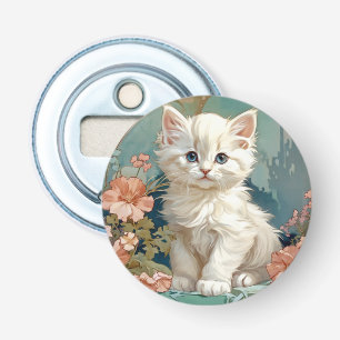 Décapsuleur Alphonse Mucha Style Chat blanc
