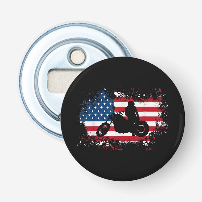 Décapsuleur American US Flag Motorcycle Funny Sport Lover (Devant)
