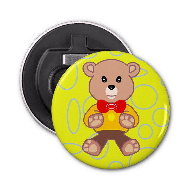 Décapsuleur Amusant Quirky Cute BowtieBear Bouteille Ouverture (Devant)