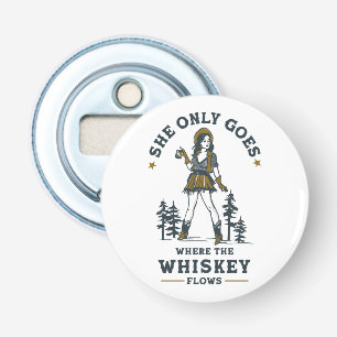 Décapsuleur Amusante cowgirl western vintage amatrice de whisk