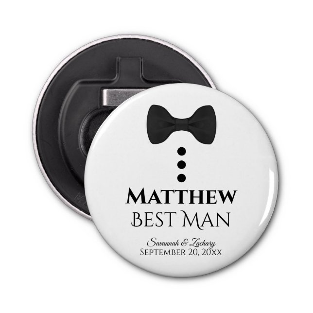 Décapsuleur Amusants Meilleur Mariage Homme Faveur Black Bow C (Devant)