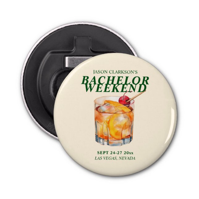 Décapsuleur Ancien Cocktail Bachelor Week-end (Devant)