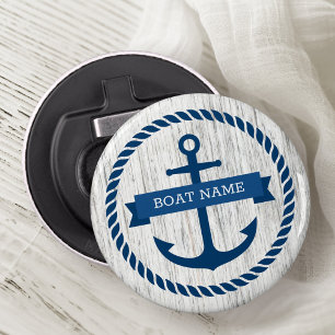 Décapsuleur Ancre corde frontière nom du bateau bois flotté ar