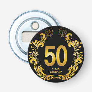 Décapsuleur Anniversaire de la Parties scintillant d'or de 50