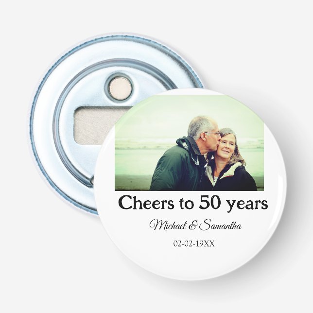 Décapsuleur applaudissements à 50 ans anniversaire ajouter nom (Devant)