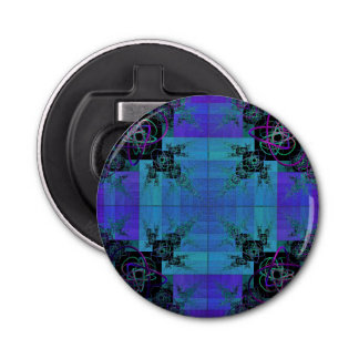 Décapsuleur Aqua et Lilac Joy Fractal Badge Ouverture de boute