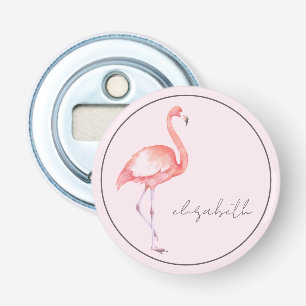 Décapsuleur Aquarelle Flamant rose rose personnalisé