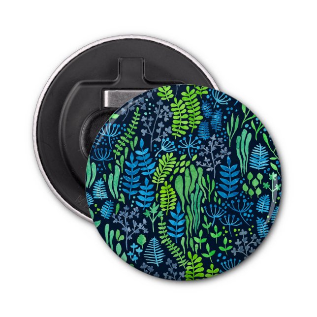 Décapsuleur Aquarelle fleurie doodles arrière - plan foncé (Devant)