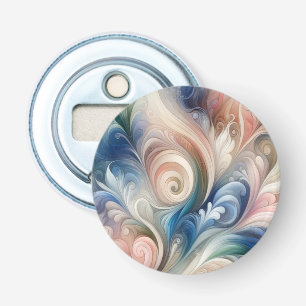 Décapsuleur Aquarelle Imaginaire Floral Pastel Bleu & Crème