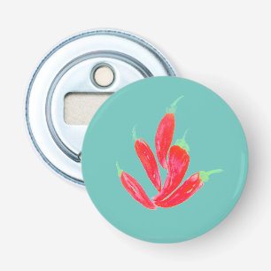 Décapsuleur Aquarelle Poivrons Rouges Bouquet Été 