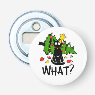 Décapsuleur Arbre de Noël drôle de chat noir Noël joyeux Santa