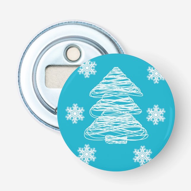 Décapsuleur Arbre et flocon de neige de Noël modernes (Devant)