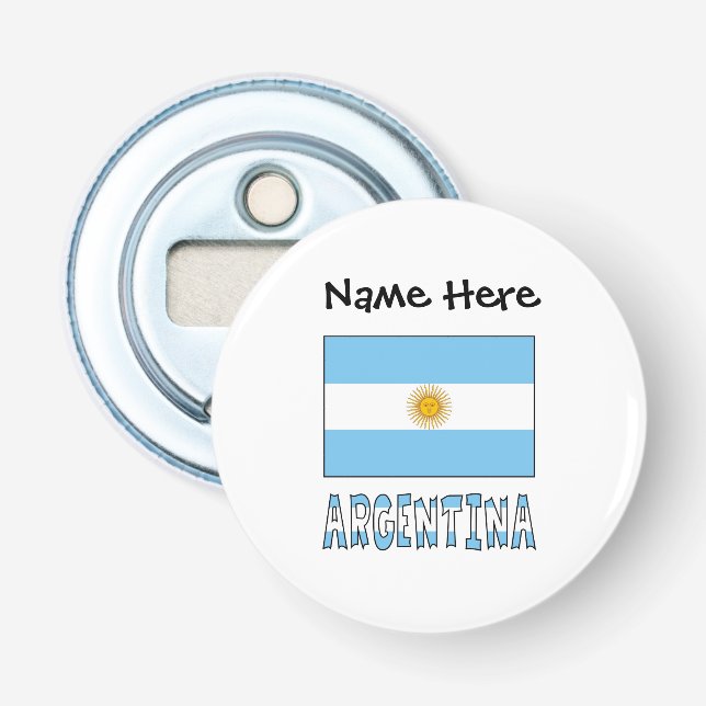 Décapsuleur Argentine et Argentine Drapeau avec votre nom (Devant)
