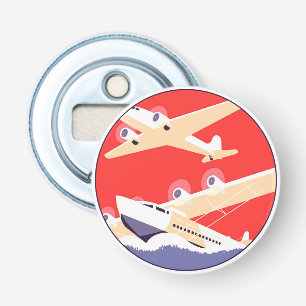 Décapsuleur Avion volant Vintage WPA coloré