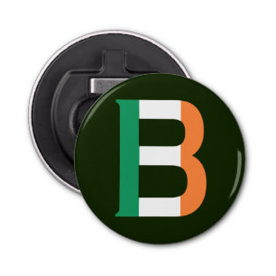 Décapsuleur B Monogramme superposé sur le bocal drapeau irland