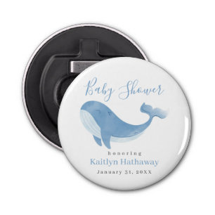 Décapsuleur Baby shower Watercolor Blue Whale