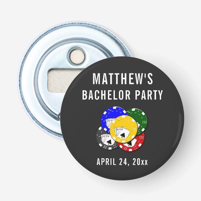 Décapsuleur Bachelor Party Wedding Favoriser Poker Jeu (Devant)