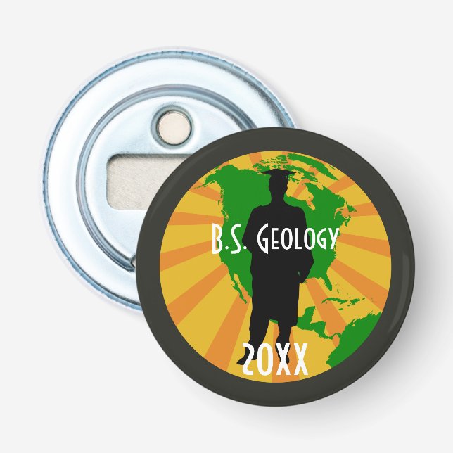 Décapsuleur Badge de diplômé en géologie (Homme) (Devant)