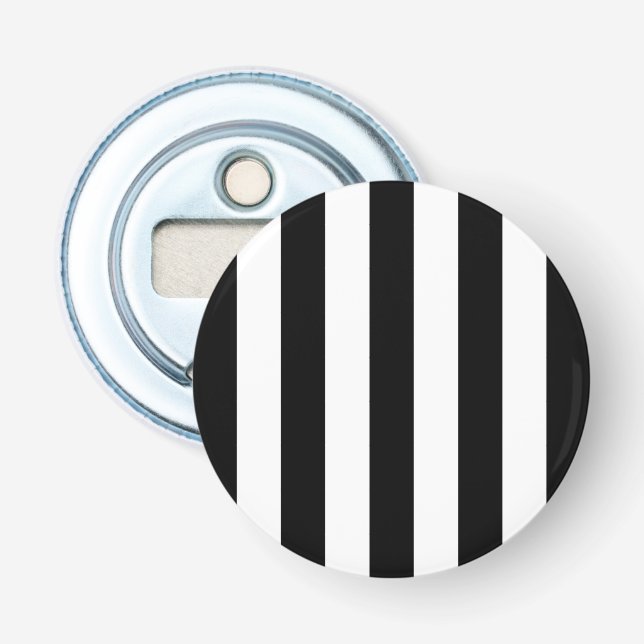 Décapsuleur Bandes noires et blanches, Motif rayé, Lignes (Devant)