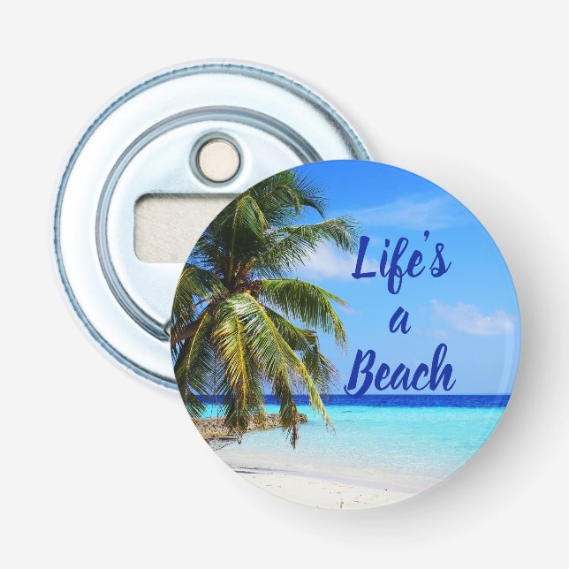 Décapsuleur Beach ocean Palm tree Life is a beach Can Cooler (Devant)