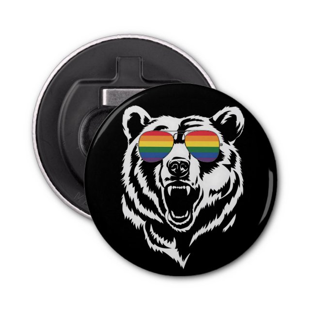 Décapsuleur Bear Gay LGBTQ Rainbow Lunettes de soleil Pride Dr (Devant)