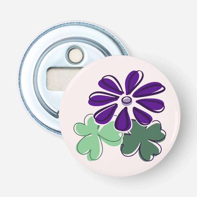 Décapsuleur Beau Doodle vert violet (Devant)