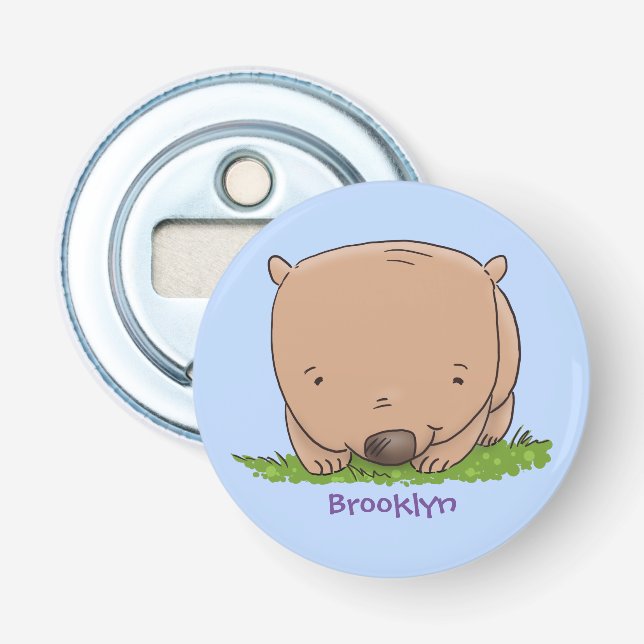 Décapsuleur Belle illustration de dessin animé de bébé wombat (Devant)