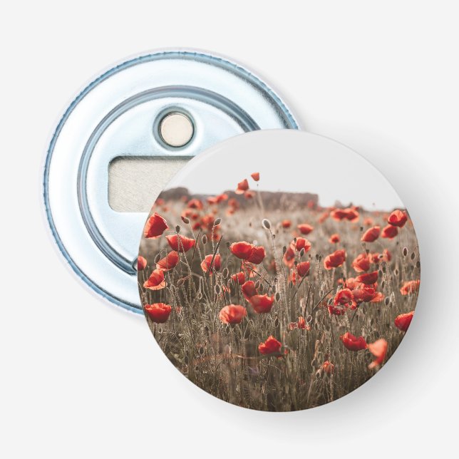 Décapsuleur belles fleurs de coquelicot (Devant)