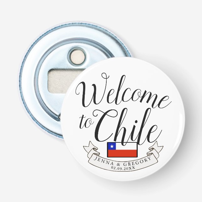 Décapsuleur Bienvenue au Chili | Personnalisation du mariage d (Devant)