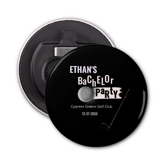 Décapsuleur Black White Golfer - Bachelor Party - Golfing (Devant)