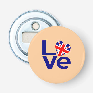 Décapsuleur Bleu britannique AMOUR Drapeau Royaume-Uni Cœur