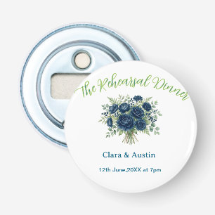Décapsuleur bleu vert floral le dîner de répétition modifiable