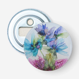 Décapsuleur Bleu violet rose vert rose Art Floral