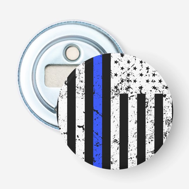 Décapsuleur Blue Line mince - policier - ouvreur de bouteille (Devant)