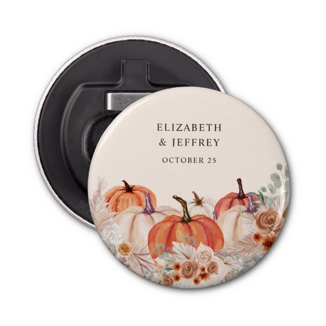 Décapsuleur Boho Terracotta Pampas Mariage de automne Citrouil (Devant)