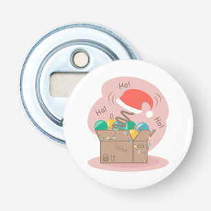 Décapsuleur Boite artisanale avec décoration de Noël et chapea