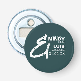 Décapsuleur BOLD AMPERSAND Grunge Vert Mariage Blanc