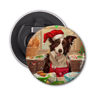 Décapsuleur Bordure Collie Gîtes : Noël festif