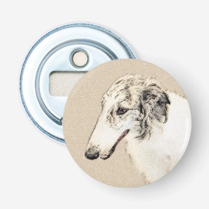 Décapsuleur Borzoi (Argent Brindle) Peinture Chien Art origina