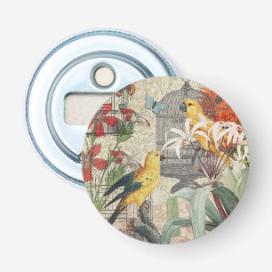Décapsuleur Botanique Vintage Oiseaux Nature Tropical Antique 