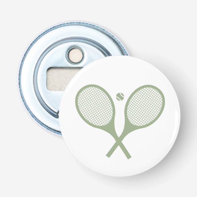 Décapsuleur Boule de tennis minimaliste Vert Sage (Devant)