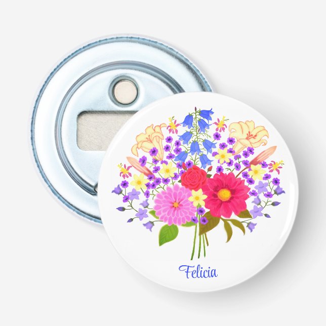 Décapsuleur Bouquet de fleurs blanc (Devant)
