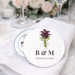 Décapsuleur Bouquet de mariage au lys calla burgundy avec ruba
