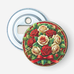Décapsuleur Bouquet élégant de roses rouges et blanches