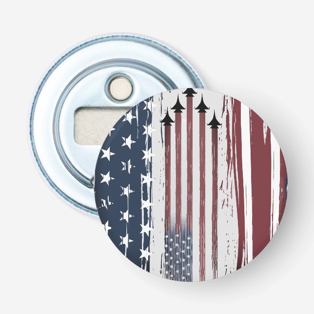 Décapsuleur Bouton Bouteille Ouverture grunge American Flag Aé (Devant)