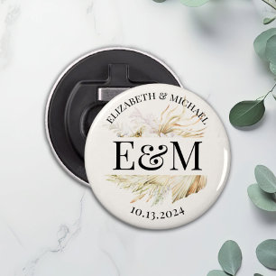 Décapsuleur Bouton de préférence de mariage tropical de Boho p