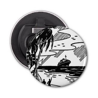 Décapsuleur Bouton Retro Cruise Ship