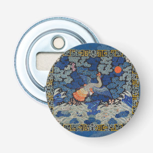 Décapsuleur Broderie chinoise bleu d'oiseau Vintage