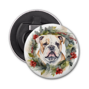 Décapsuleur Bulldog Christmas Wreath Festive Pup