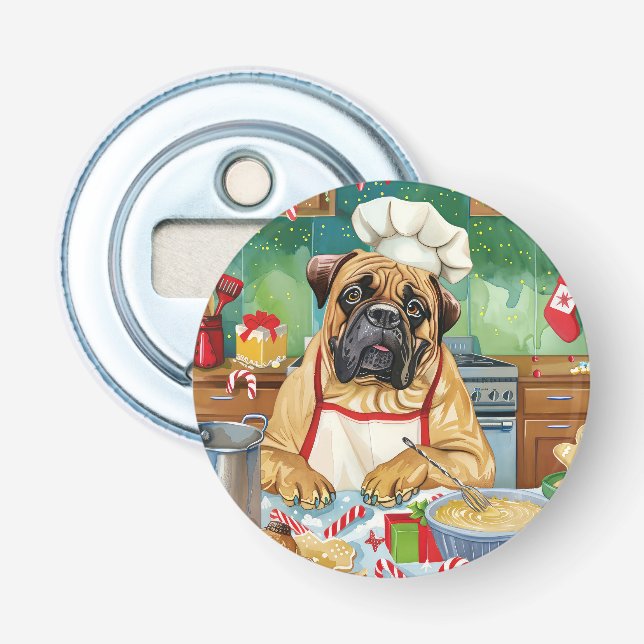 Décapsuleur Bullmastiff Fête Baking : Noël festif (Devant)